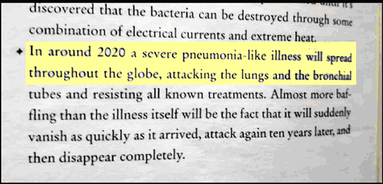 estratto del libro con profezia coronavirus